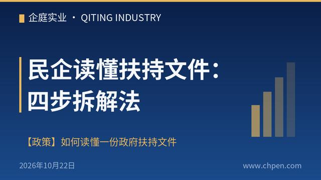 民企读懂扶持文件:四步拆解法